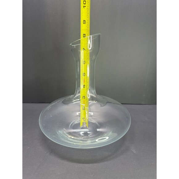 Vintage Clear Wine Glass Decanter Carafe Wide Bottom Barware 8" Tall - Picture 5 of 6